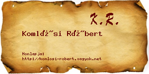 Komlósi Róbert névjegykártya